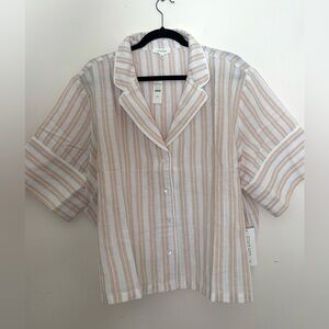 NWT beige and white striped matching set